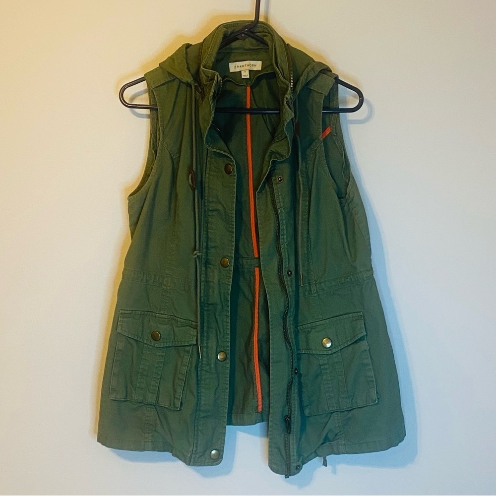 41 Hawthorn Green Vest with Bright Orange Trim - Picture 6 of 7